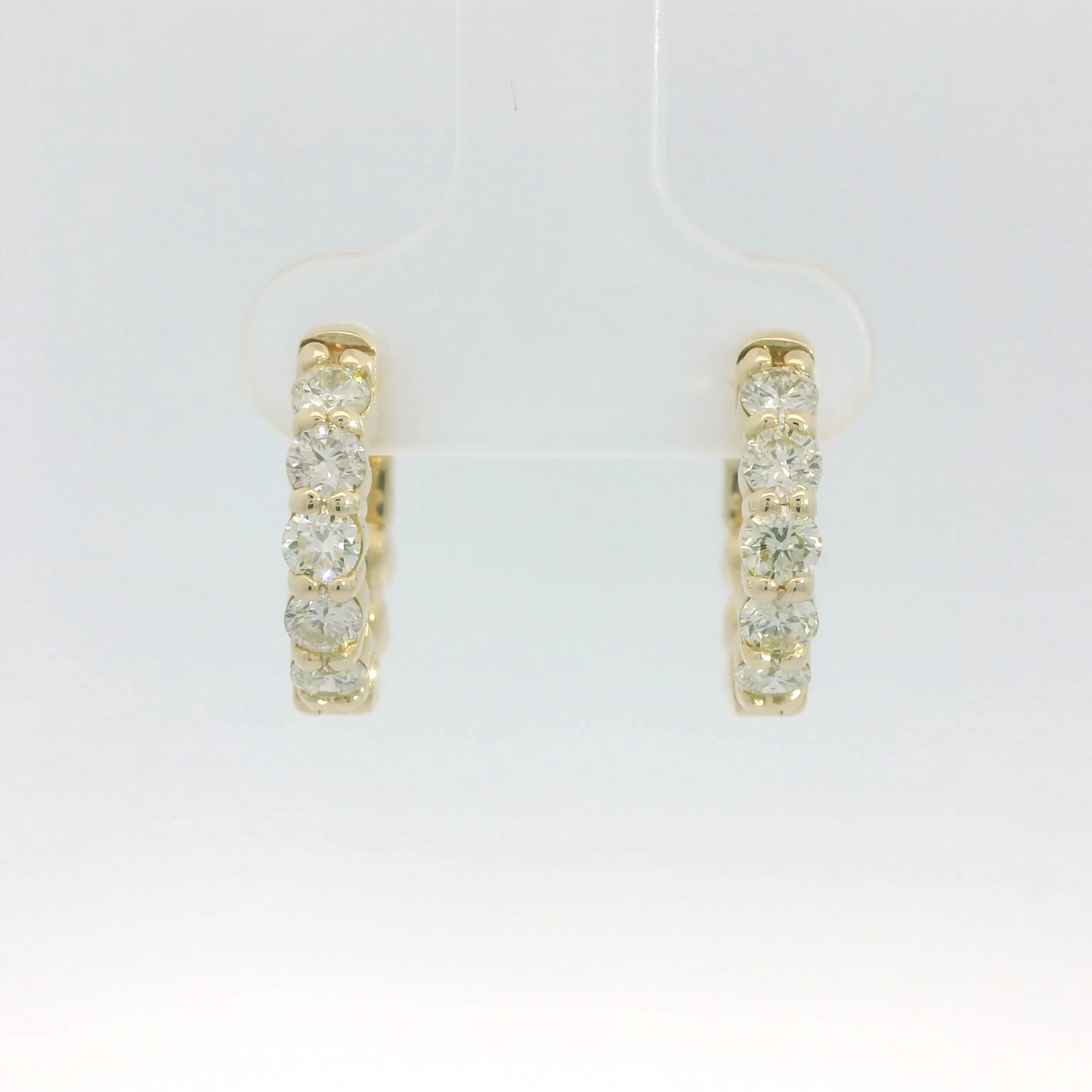 Elegant Diamond Hinged Hoop Earrings