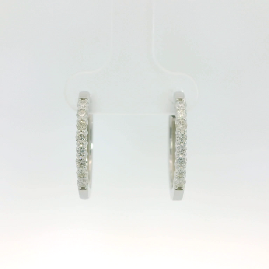 Elegant Diamond Hinged Hoop Earrings