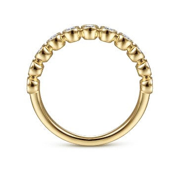 14K Yellow Gold Diamond Stackable Ring