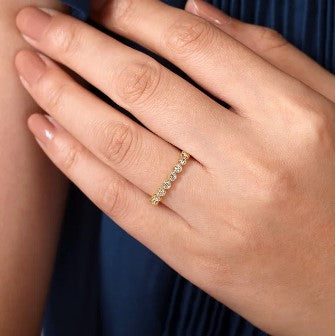 14K Yellow Gold Diamond Stackable Ring