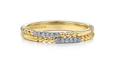 14K Yellow Gold Bujukan Diamond Stackable Ring