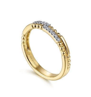 14K Yellow Gold Bujukan Diamond Stackable Ring