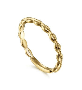 14K Yellow Gold Oval Station Ring