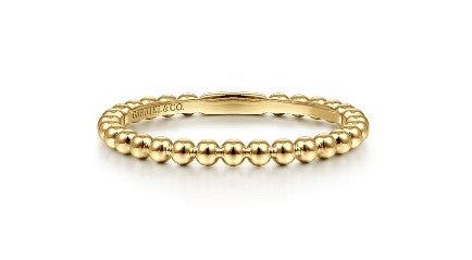 14K Yellow Gold Bujukan Beaded Stackable Ring