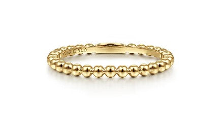 14K Yellow Gold Bujukan Beaded Stackable Ring