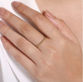 14K Yellow Gold Bujukan Beaded Stackable Ring