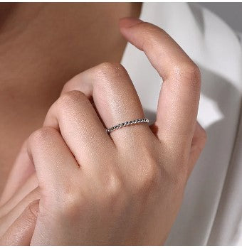 14K White Gold Bujukan Beaded Stackable Ring