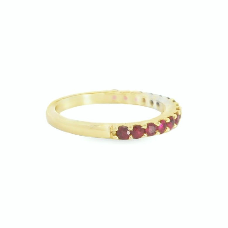14K Yellow Gold Ruby Band