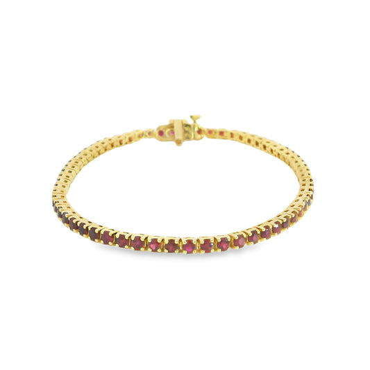 18K Yellow Gold Natural Ruby Bracelet