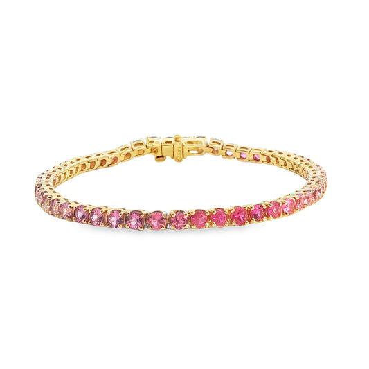 14K Yellow Gold Pink Sapphire Bracelet