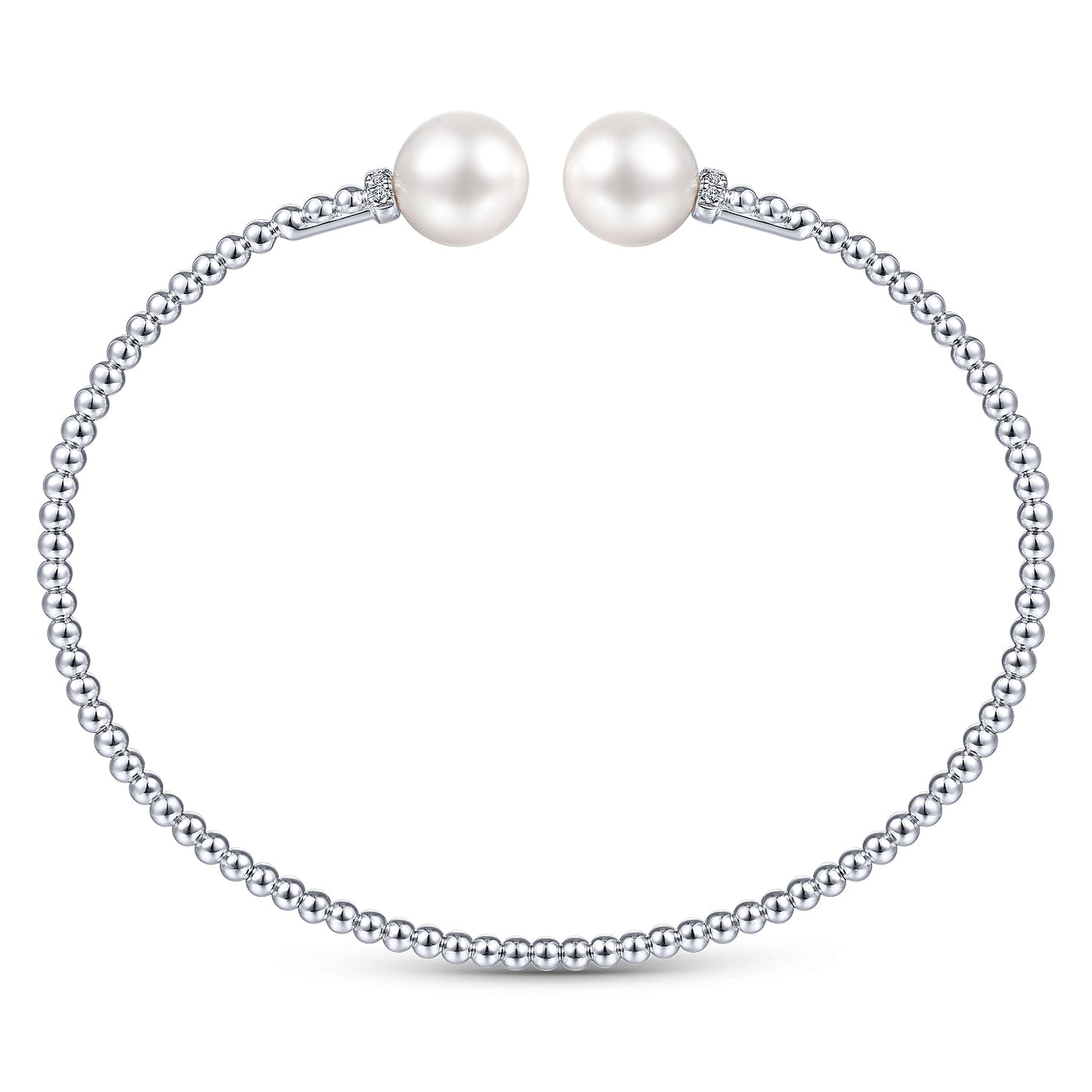 14K Gold Bujukan Diamond and Pearl Split Bangle