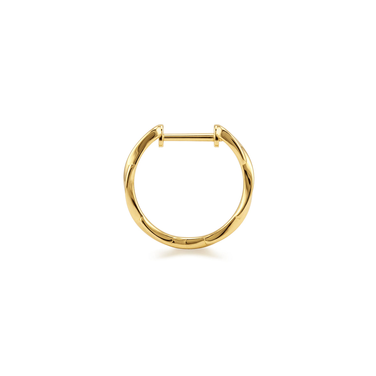 14K Yellow Gold "Woven" Huggie Earrings