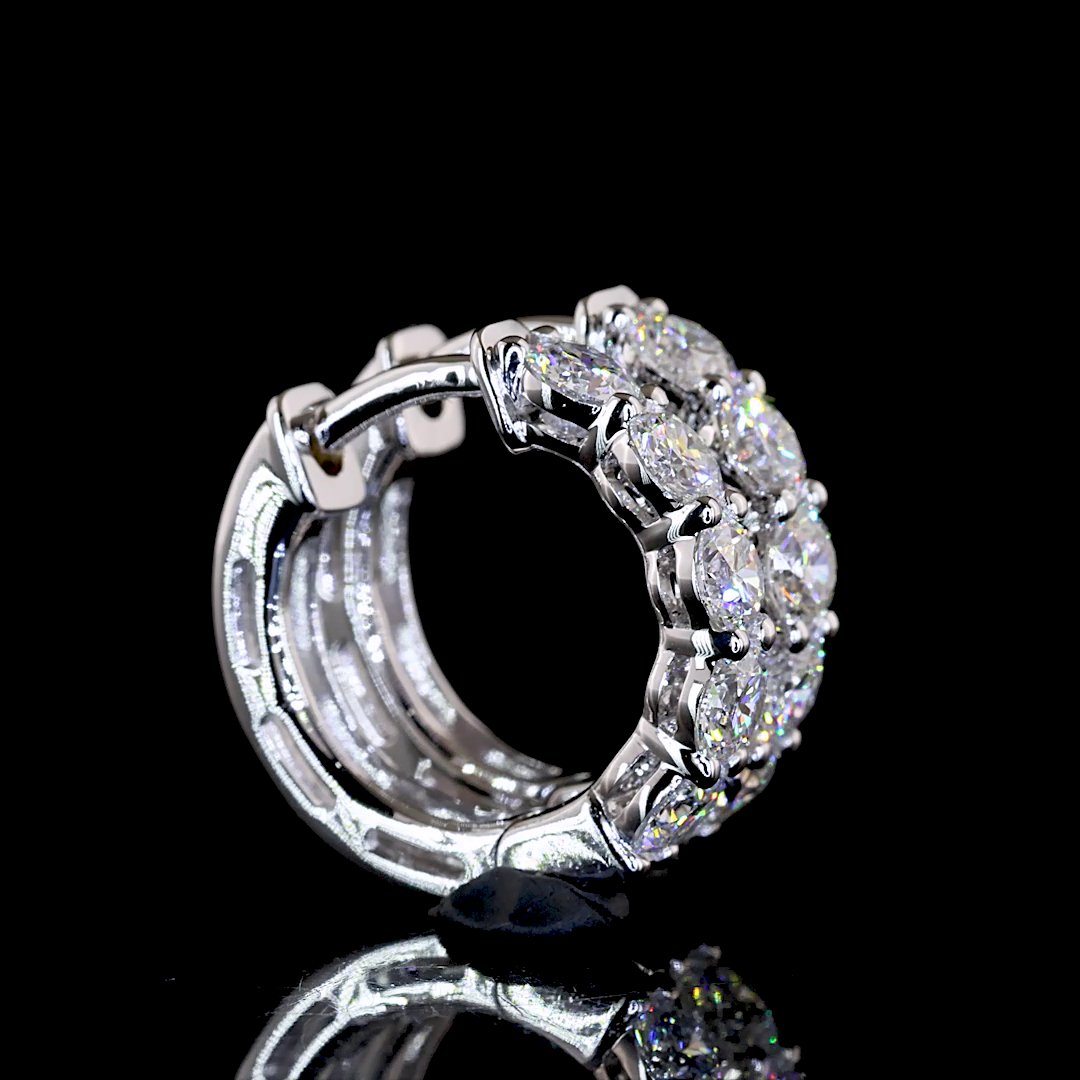 14K White Gold Lab Grown Diamond Hoop Earrings