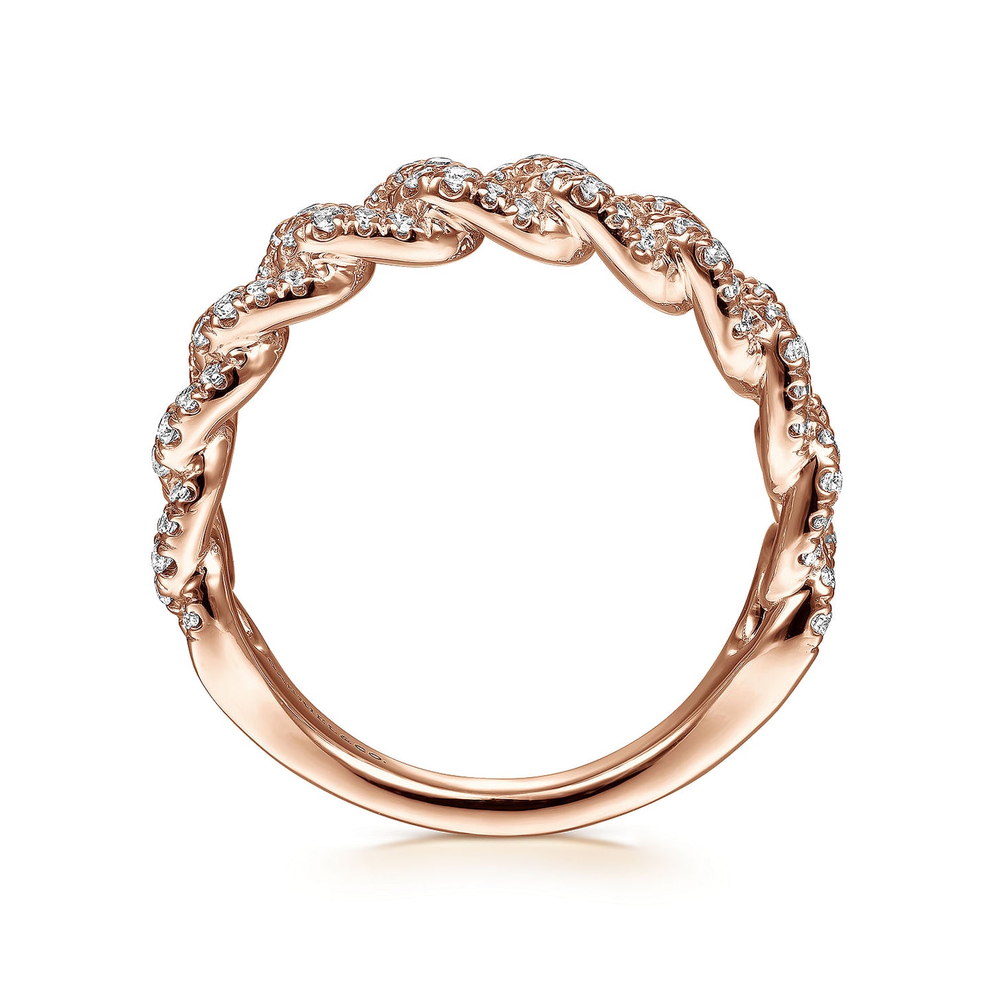 14K Gold Chain Link Stackable Diamond Ring