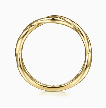 14K Gold Plain Twisted Stackable Ring