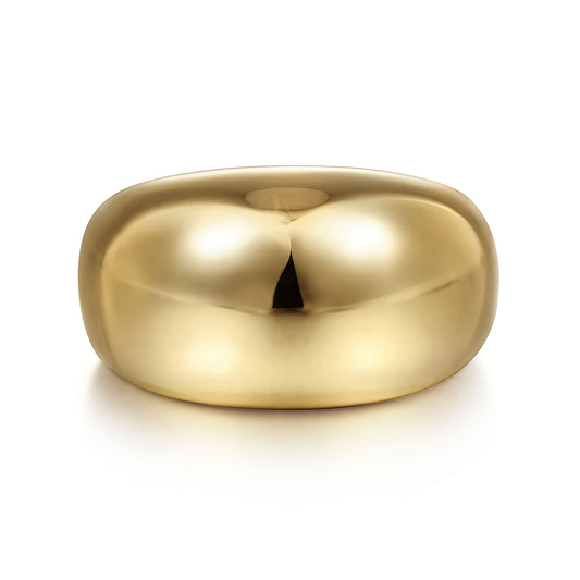 14K Yellow Gold High Polished Dome Ring