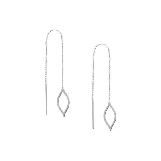 14k Gold Fancy Marquise Threader Earrings