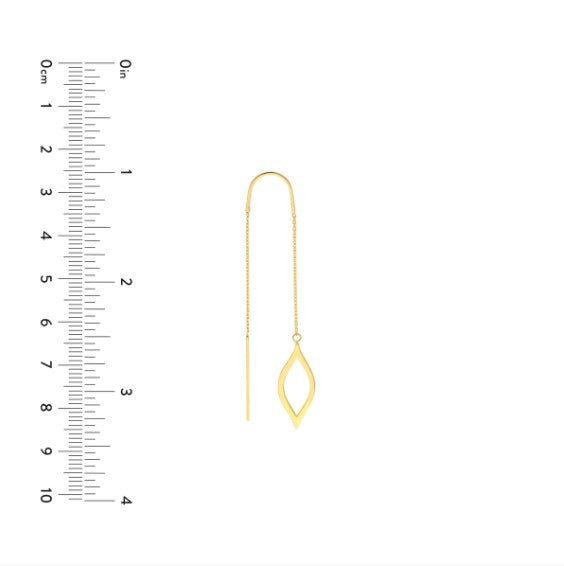 14k Gold Fancy Marquise Threader Earrings