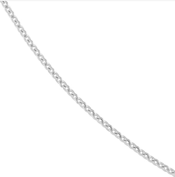 14K White Gold 0.9mm Cable Chain with Spring Ring