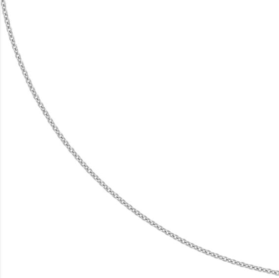 14K White Gold 0.9mm Cable Chain with Lobster Lock