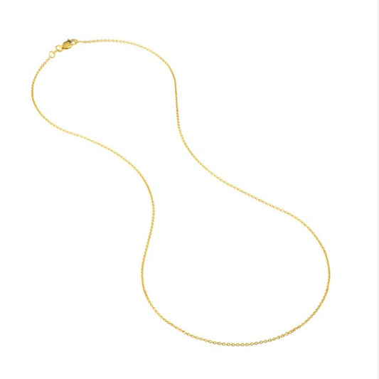 14K Yellow Gold 1.05mm Cable Chain with Lobster Lock