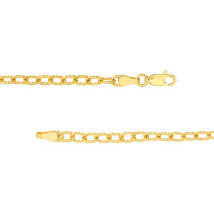 14K Yellow Gold Twisted Forzentina Chain with Lobster Lock