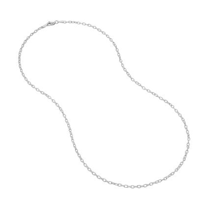 14K Gold 2.30mm Designer Rolo Chain with Lobster Lock - 18 Inch Length