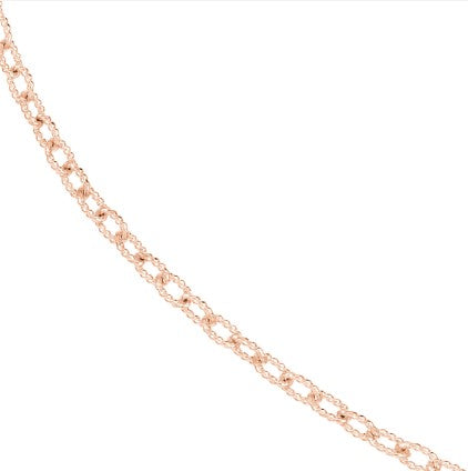 14K Gold 2.30mm Designer Rolo Chain with Lobster Lock - 18 Inch Length