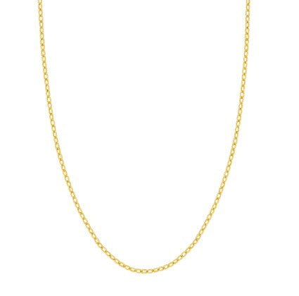 14K Gold 2.30mm Designer Rolo Chain with Lobster Lock - 18 Inch Length