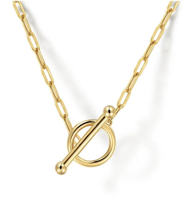 14K Yellow Gold Chain Necklace with Toggle