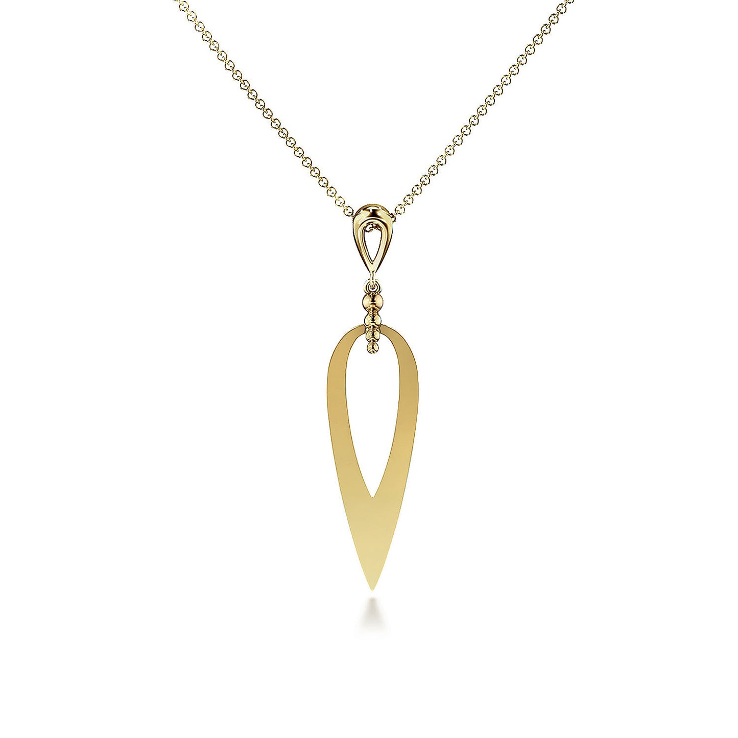 14K Yellow Gold Bujukan Pendant Drop Necklace