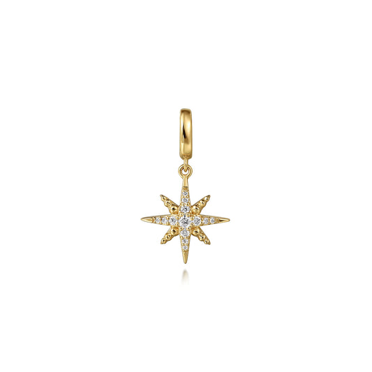 14K Yellow Gold Diamond Star Pendant/Charm