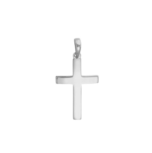 Straight-Edged Polished Cross Pendant