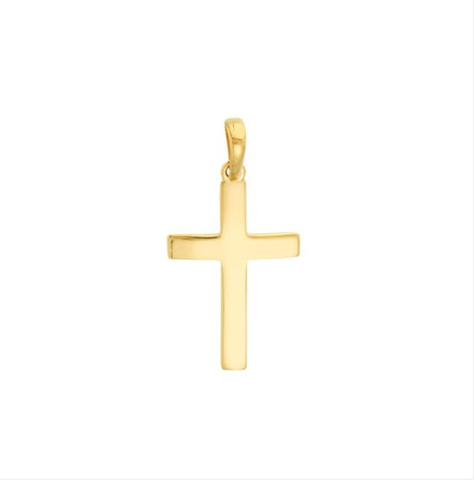 Straight-Edged Polished Cross Pendant