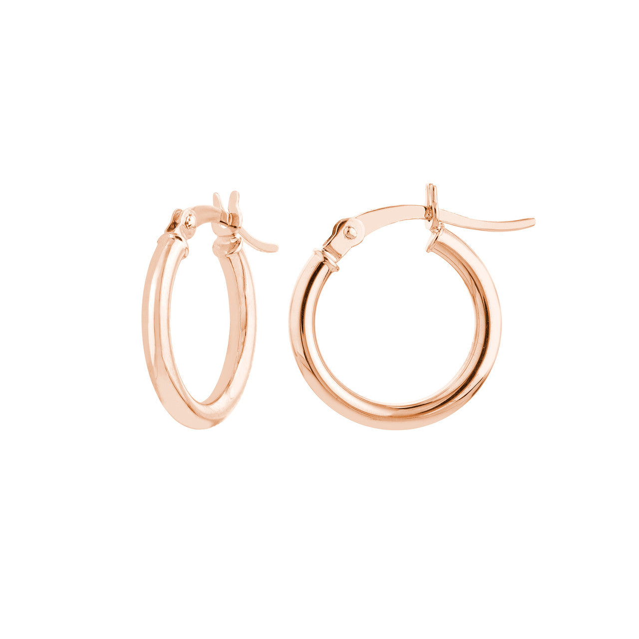 14K White Gold 2mm x 15mm Polished Hoop Earrings - Available in Yellow, White, and Rose Gold