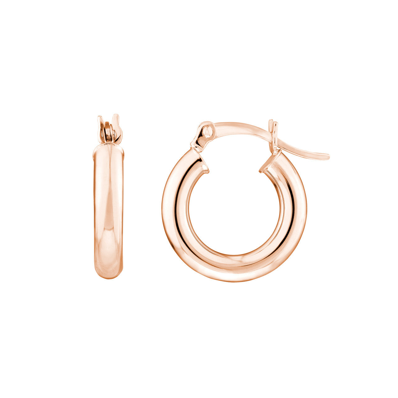 14K White Gold 3mm x 15mm Polished Hoop Earrings - Available in Yellow, White, and Rose Gold (Copy)