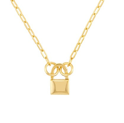 Padlock Shaped Push Lock Pendant