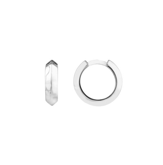 Knife Edge Polished Mini Hinged Hoop Earrings